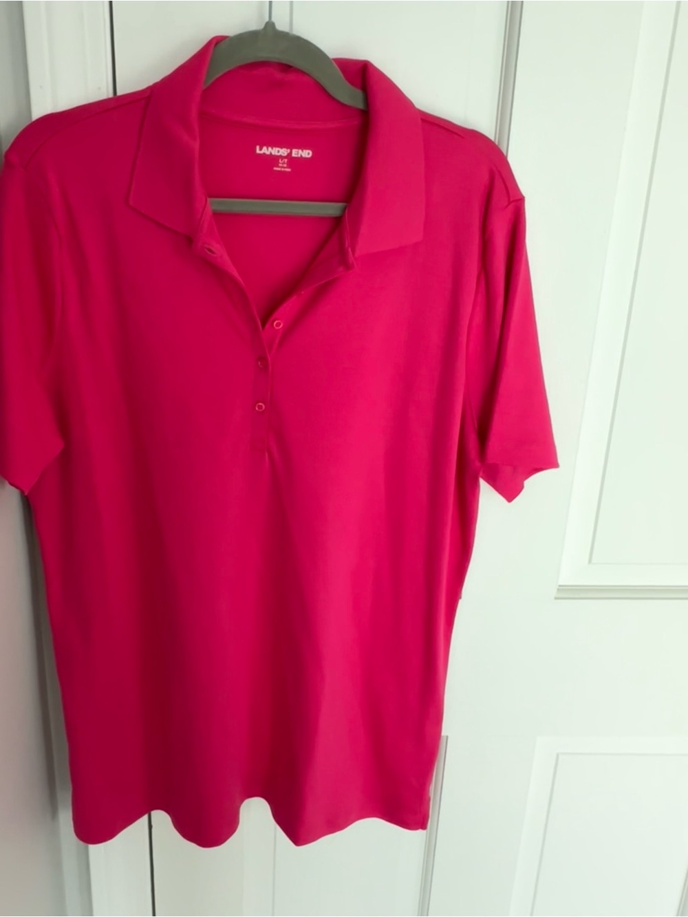 Lands' End Women's Bright Pink Polo Shirt